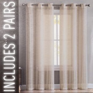 Two New Pairs of 84” Grommet Panel Curtains by VCNY